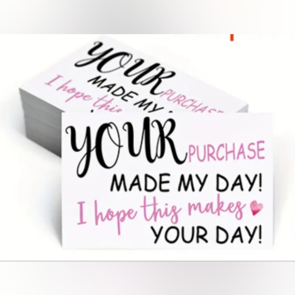 Stylish Thank You Cards with Black and Pink Text 100 Ct